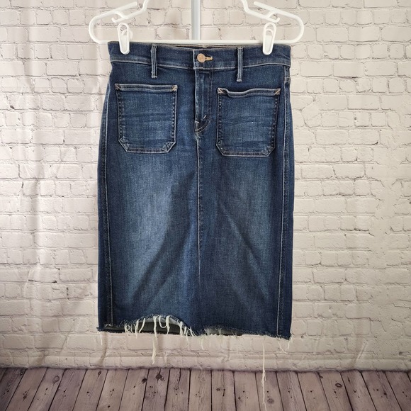 MOTHER Blue Denim Midi Skirt - Picture 1 of 8